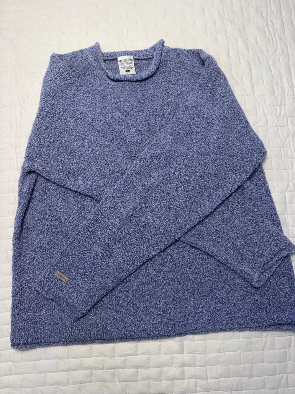 Vintage Columbia Women's Bouclé Crew Sweater - Lavender